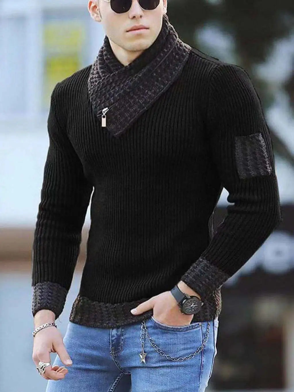 Men Casual Style Wool Turtleneck Warm Cotton Sweaters