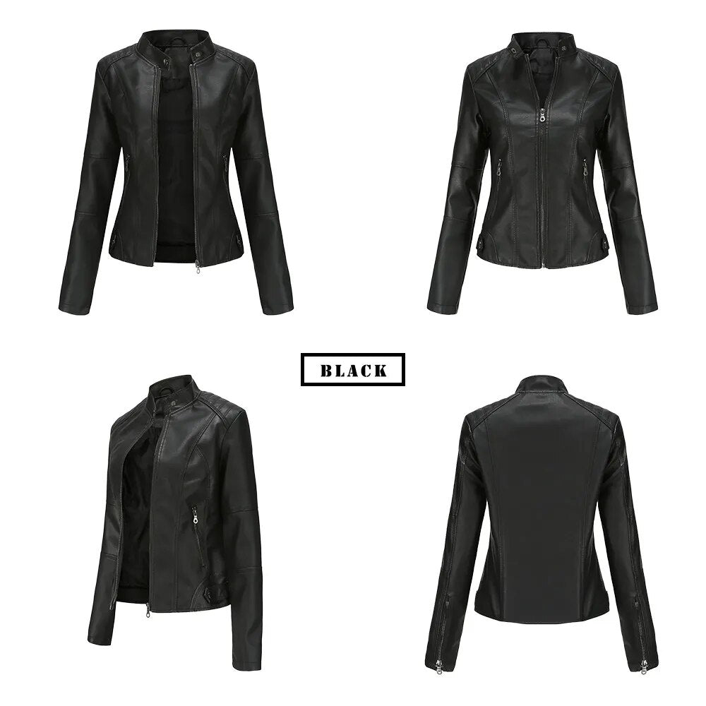 Biker Style Faux Leather Jacket