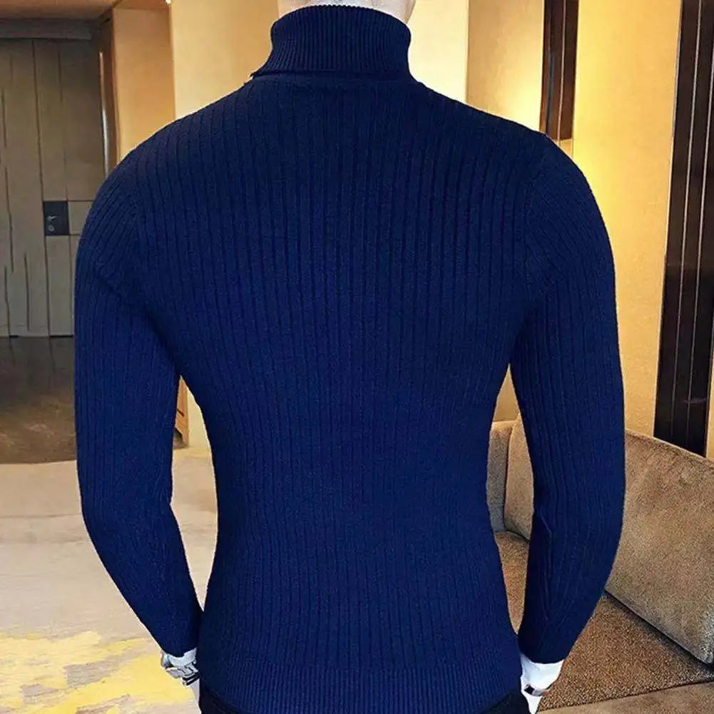 Men Casual Style Wool Turtleneck Warm Cotton Sweaters