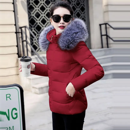 Winter Jacket Big Fur Hoodie Thick Warm Winter Coat