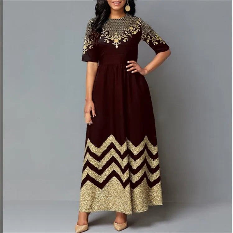 Loose Boho Vintage Elegant Plus Sizes Maxi Dresses