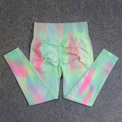 New Design, Tie-Dyed Yoga Leggings: High Waist, Gym, Running sports wear