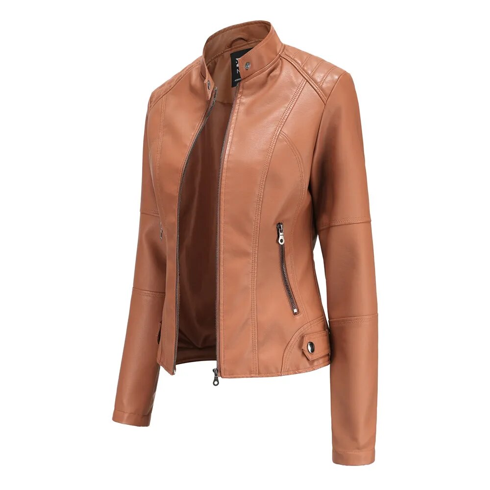 Biker Style Faux Leather Jacket