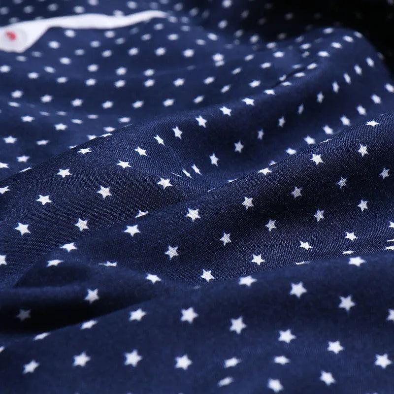 Slim Fit, Men's Long Sleeve Shirt with Star Print