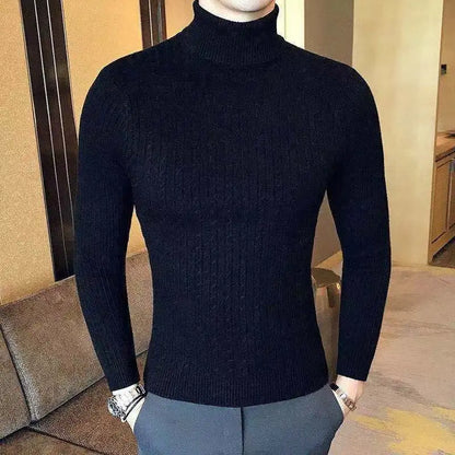 Men Casual Style Wool Turtleneck Warm Cotton Sweaters