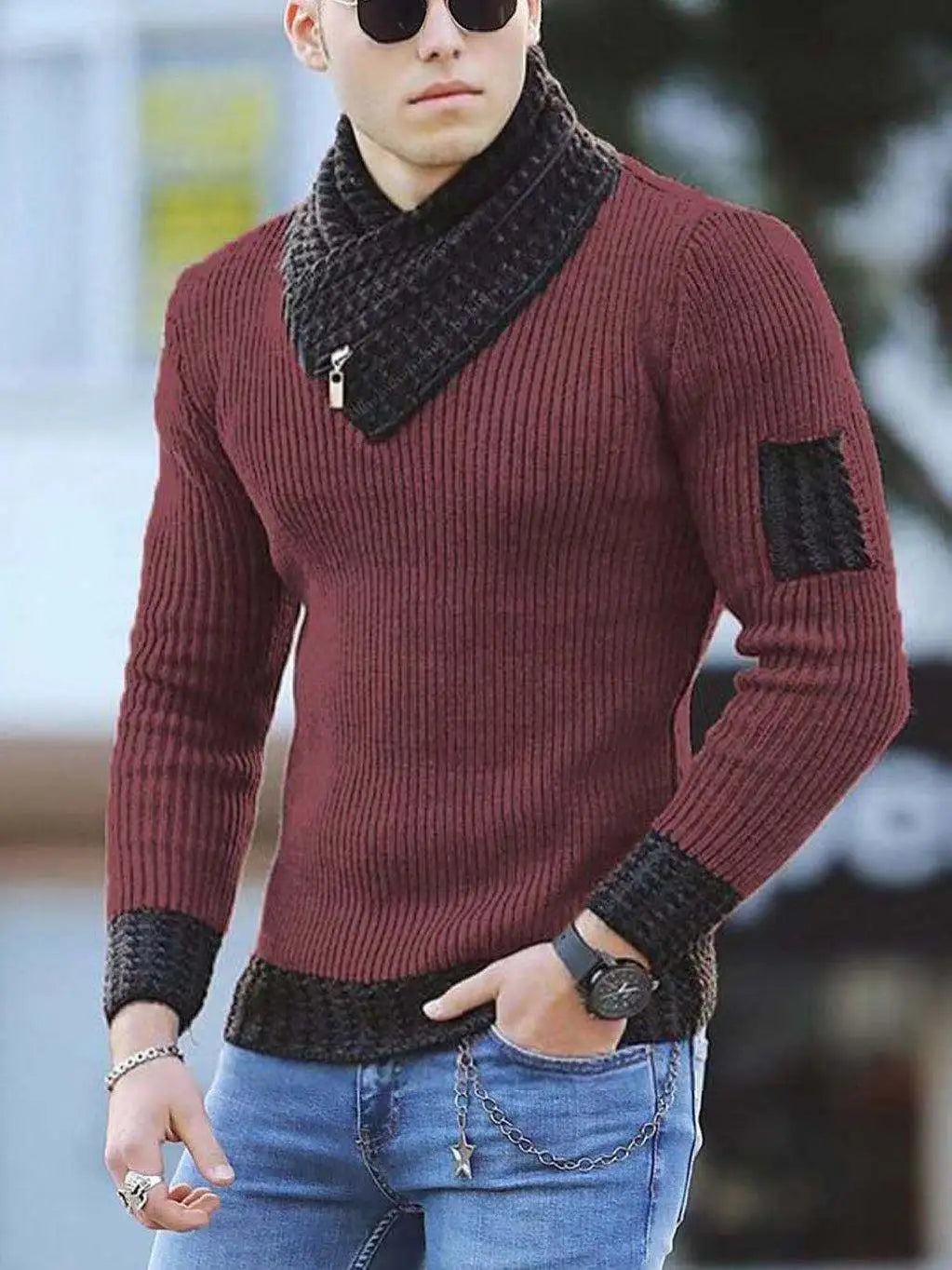 Men Casual Style Wool Turtleneck Warm Cotton Sweaters