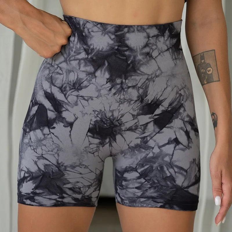 Tie-Dyed Yoga Shorts: High Support, High Elastic Yoga Leggings