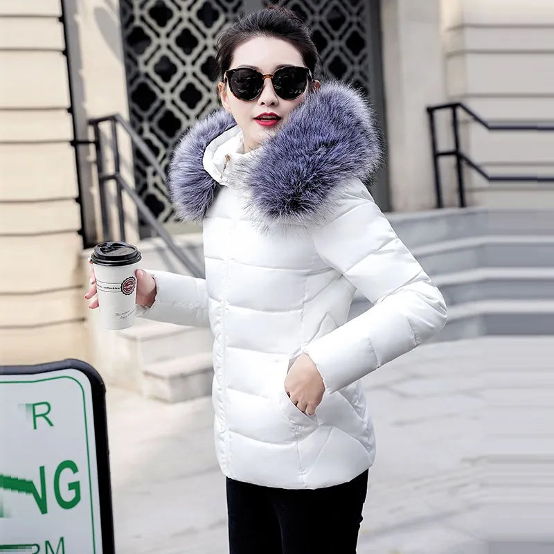 Winter Jacket Big Fur Hoodie Thick Warm Winter Coat