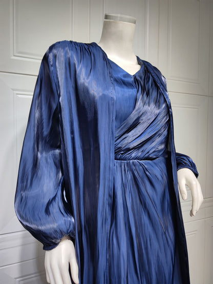 2 Piece Set Silky Satin Kaftan Abaya