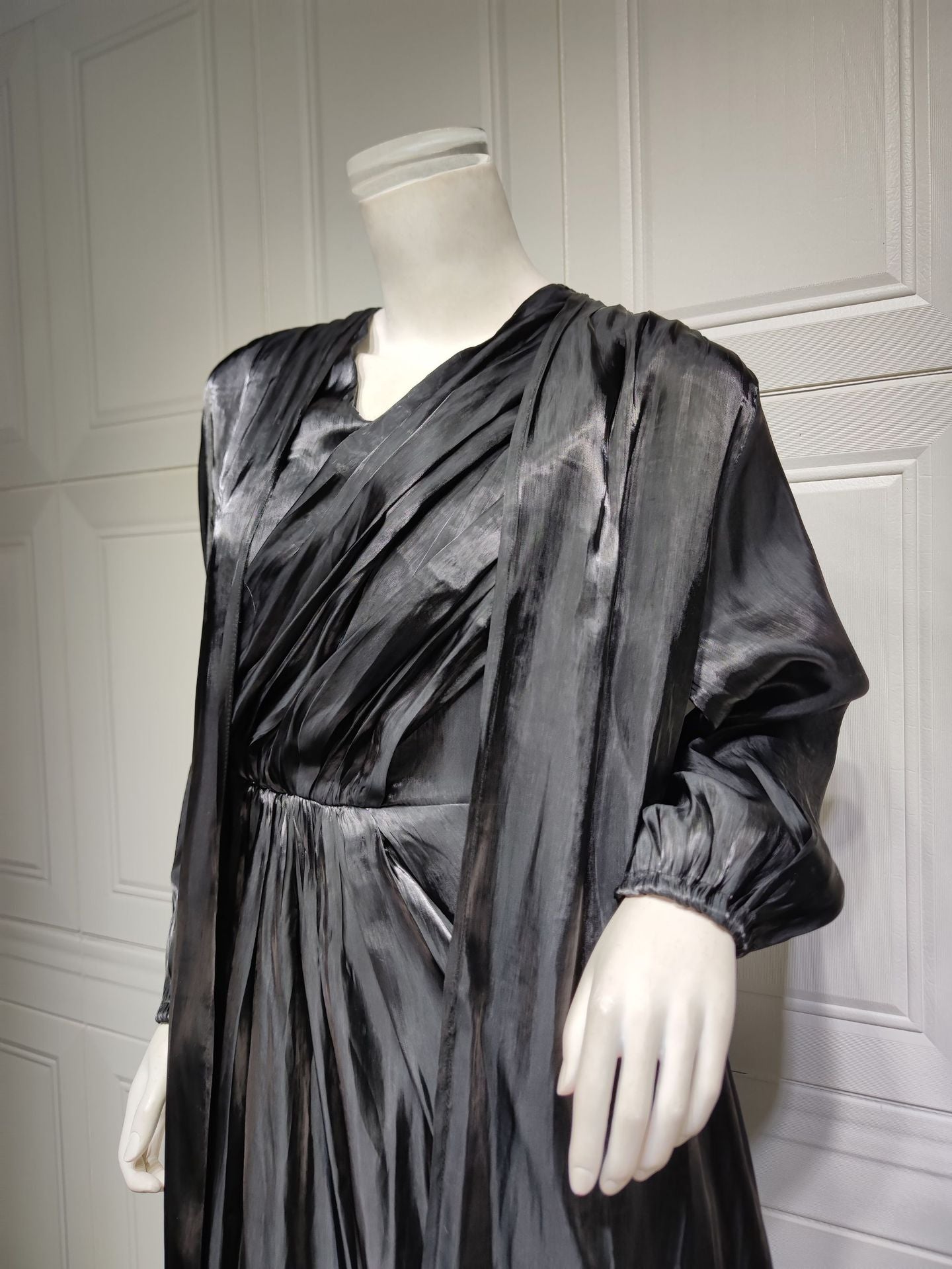 2 Piece Set Silky Satin Kaftan Abaya