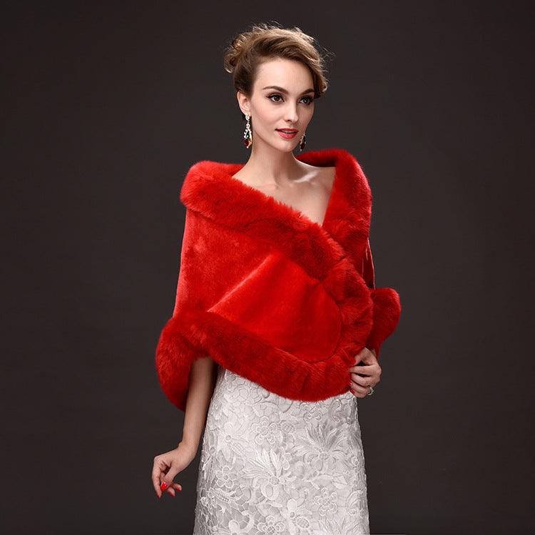 Faux Fur Wraps Coat White Shrug Women Jacket