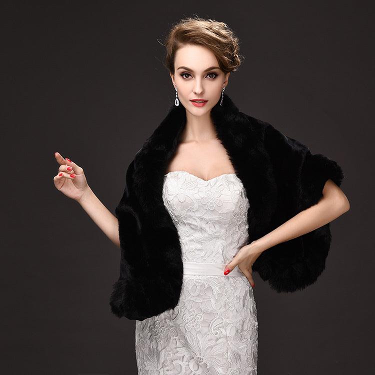 Faux Fur Wraps Coat White Shrug Women Jacket