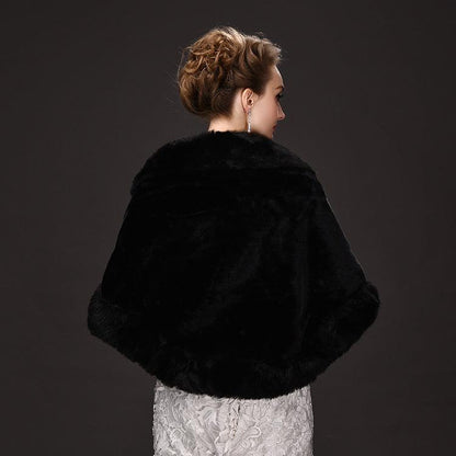 Faux Fur Wraps Coat White Shrug Women Jacket