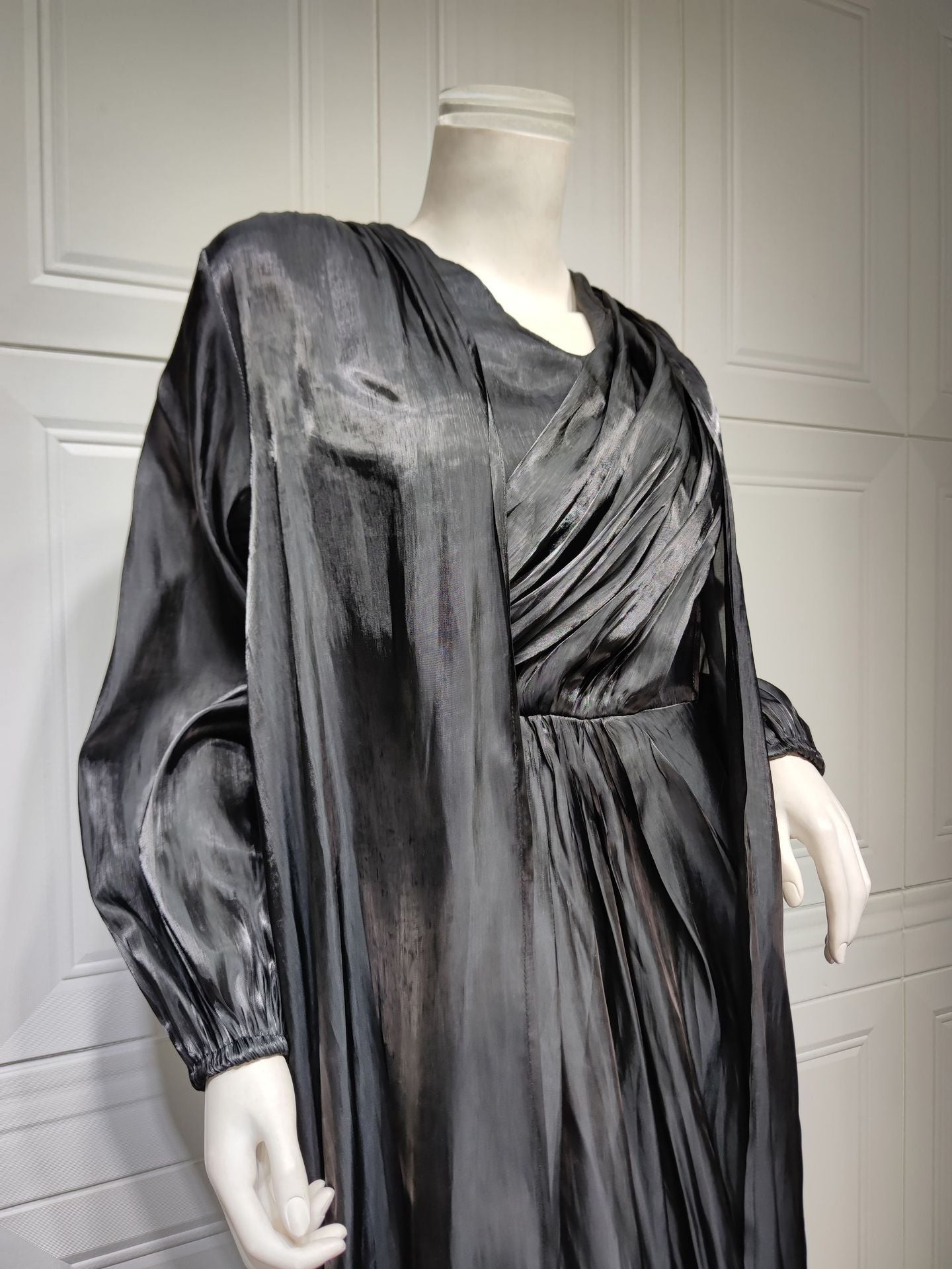 2 Piece Set Silky Satin Kaftan Abaya