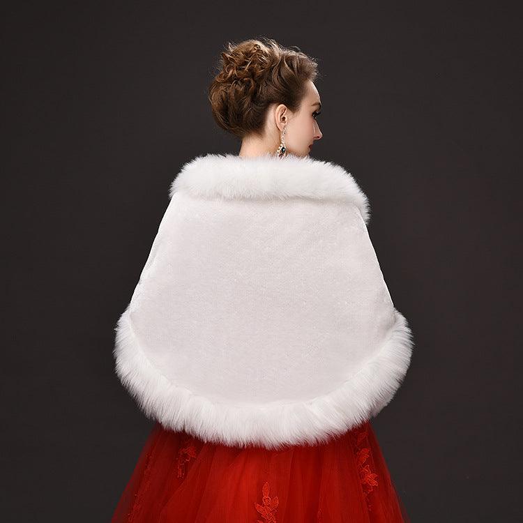 Faux Fur Wraps Coat White Shrug Women Jacket