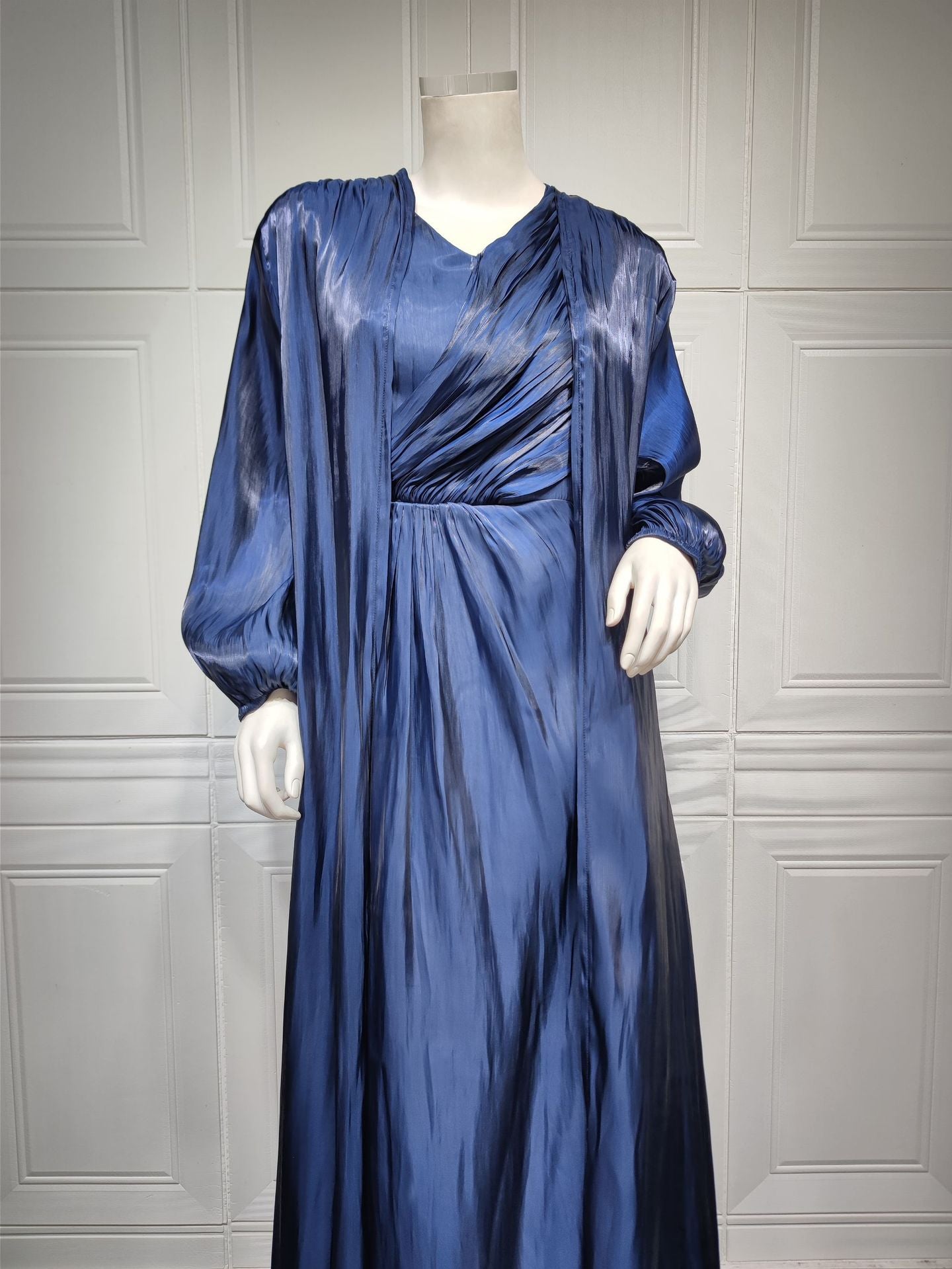 2 Piece Set Silky Satin Kaftan Abaya