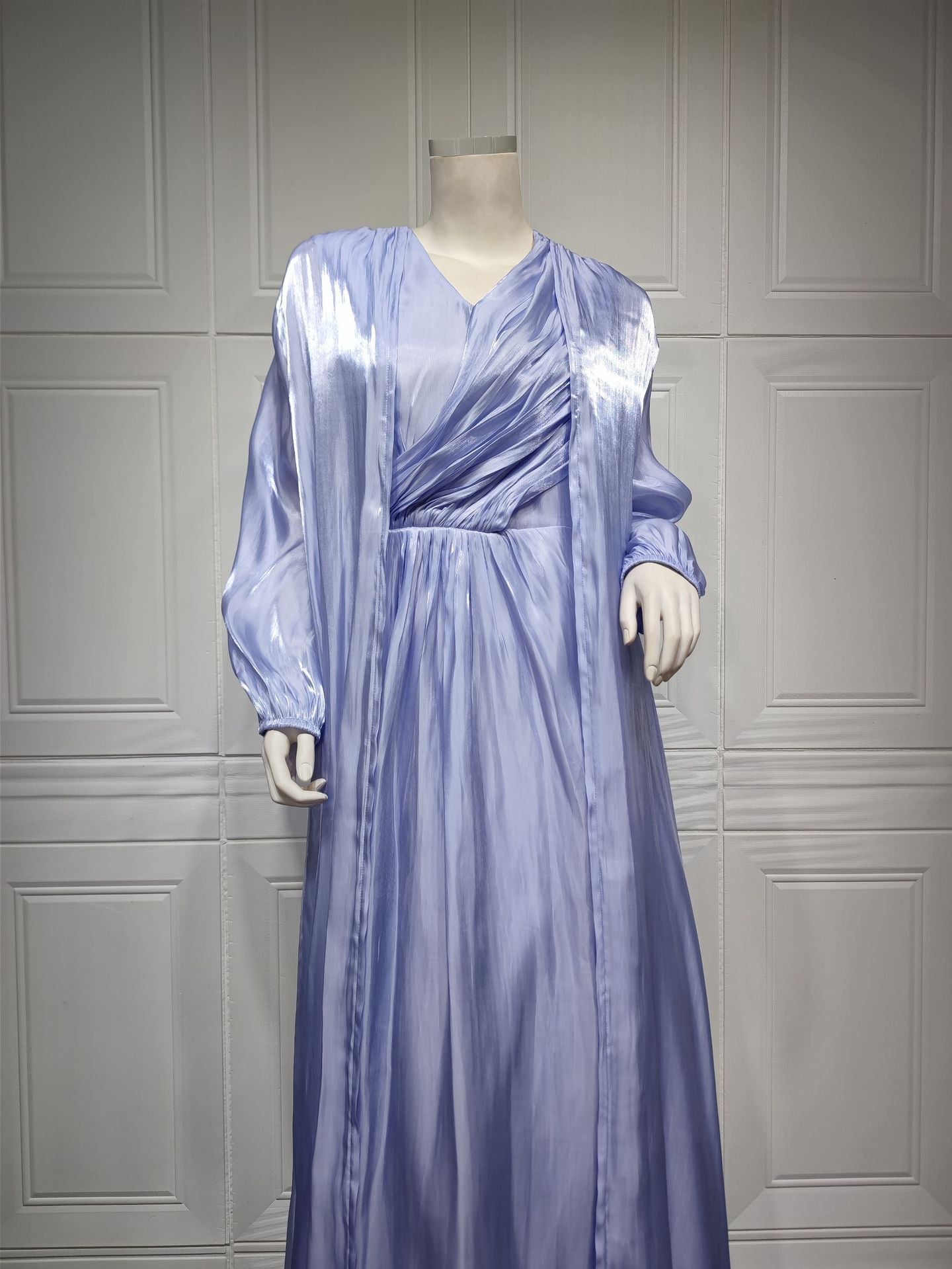 2 Piece Set Silky Satin Kaftan Abaya