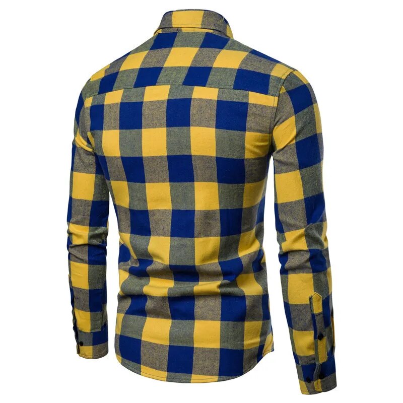 Men's Casual Long-sleeve Checkered Plaid Shirts