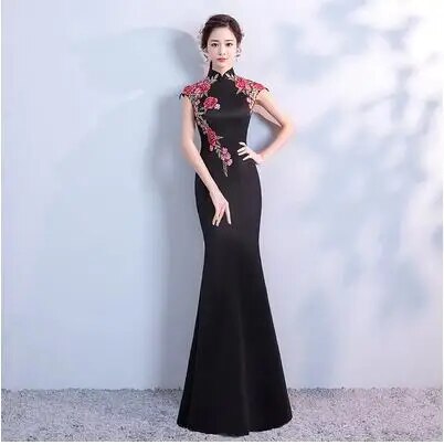 Cheongsam Evening Dress Banquet Embroidery Vintage