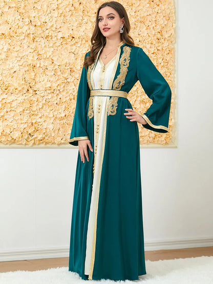 Two Piece Abaya With Long Dress Moroccan Caftan Djlabiya