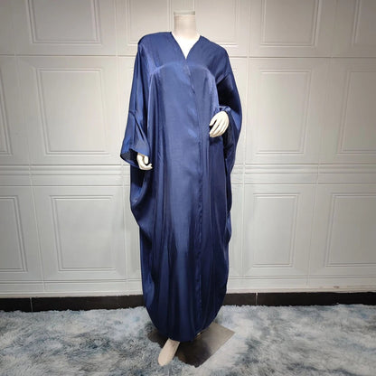 Stunning Modest Moroccan Style Casual Open Abaya Silk Satin