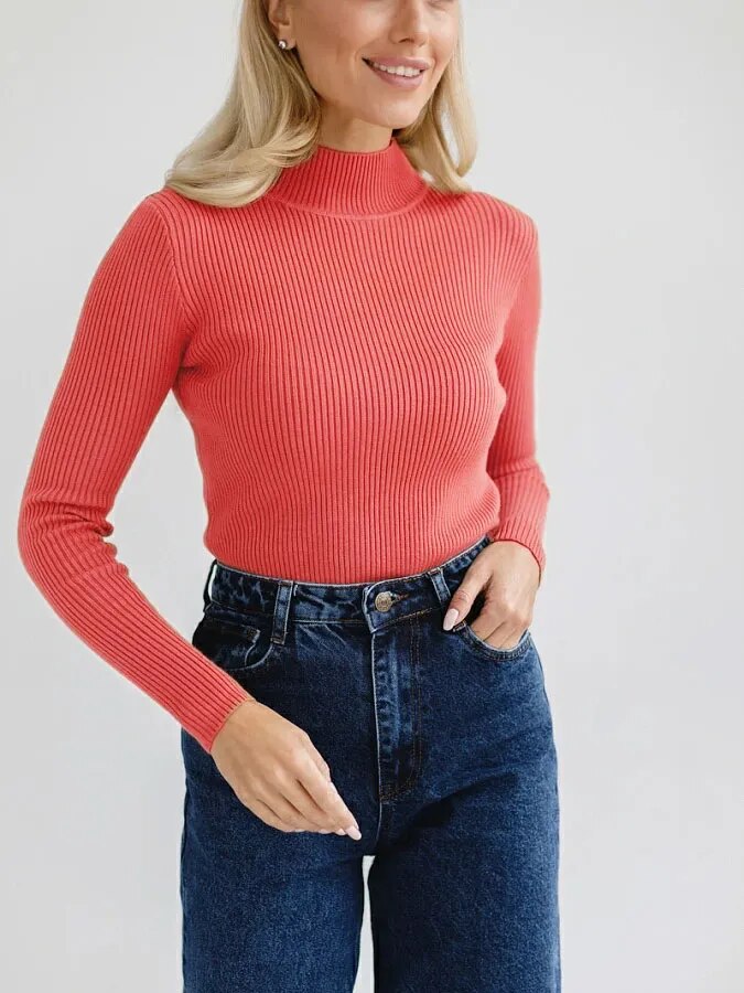 Short Turtleneck Sweaters Slim Pullover Knitted Soft Warm