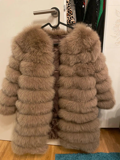 Fox fur down coat high quality