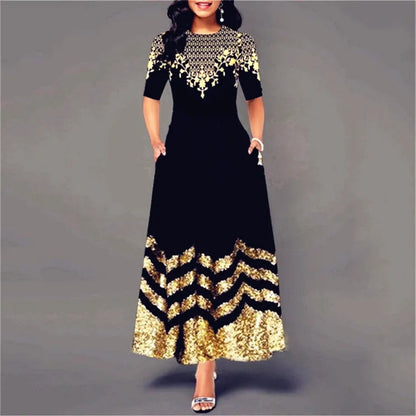 Loose Boho Vintage Elegant Plus Sizes Maxi Dresses