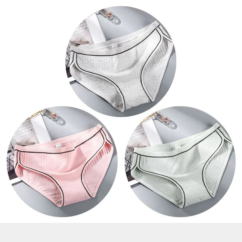 3 pack Cotton Underwear breathable briefs for women