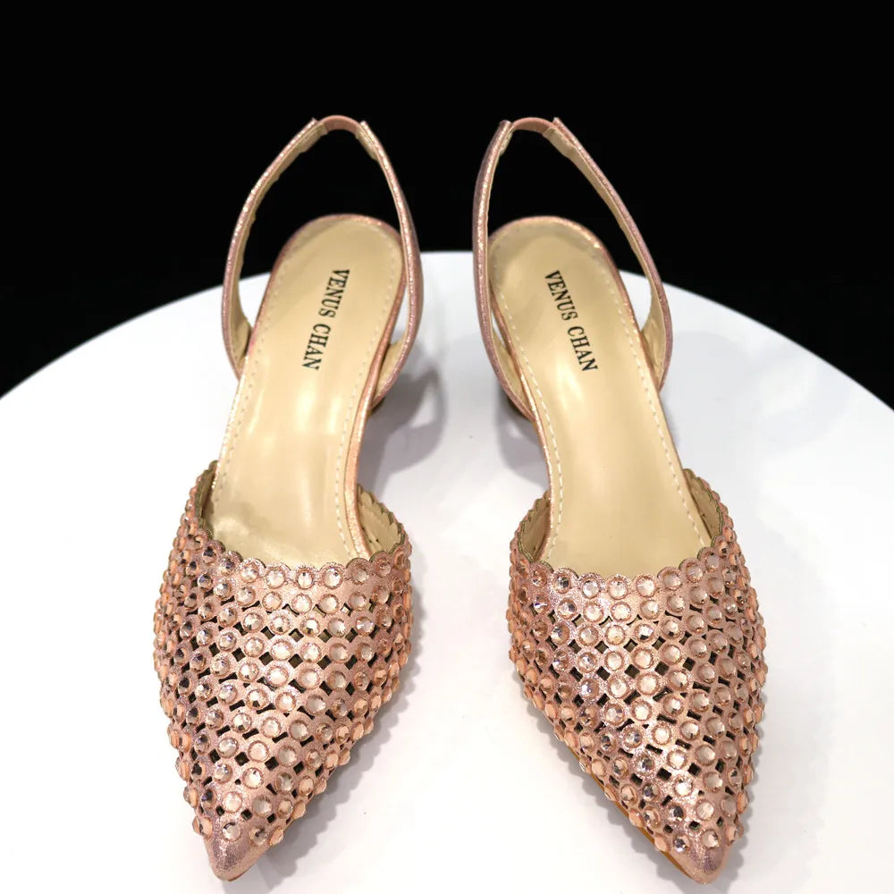 Pointed Toe Elegant Full Diamond Shoes