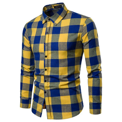 Men's Casual Long-sleeve Checkered Plaid Shirts