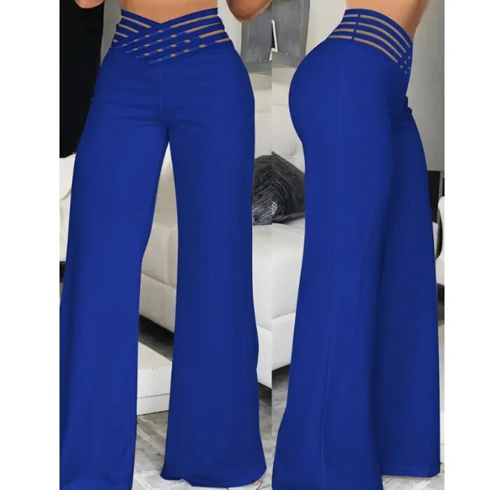 Elegant High Waist Wide Leg Bootcut Pants