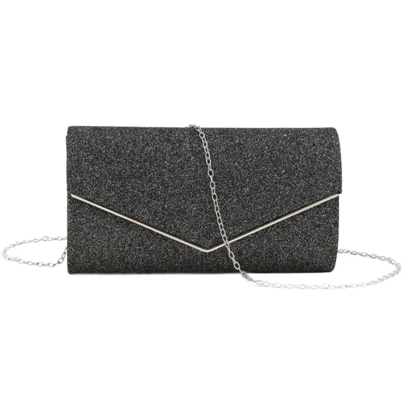 Evening Glitter Elegant With Chain Shoulder Clutches