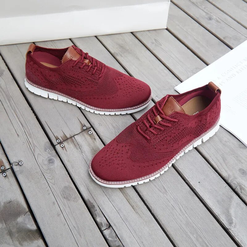 Men Casual Brogue Weave Breathable Light weight Sneakers