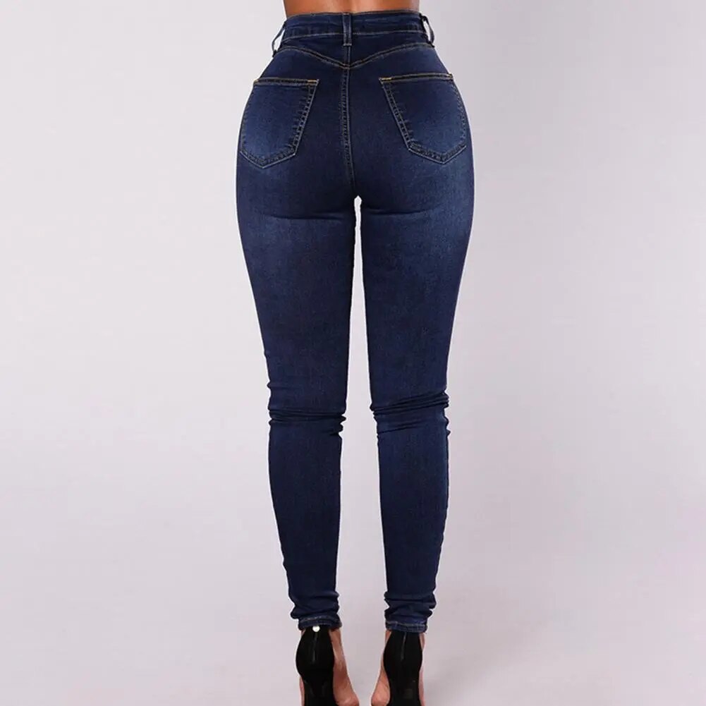 Ripped skinny denim casual pencil Jeans