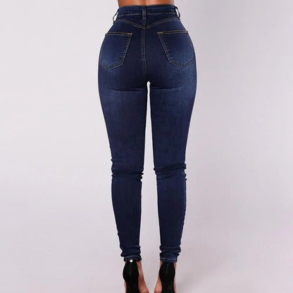 Ripped skinny denim casual pencil Jeans