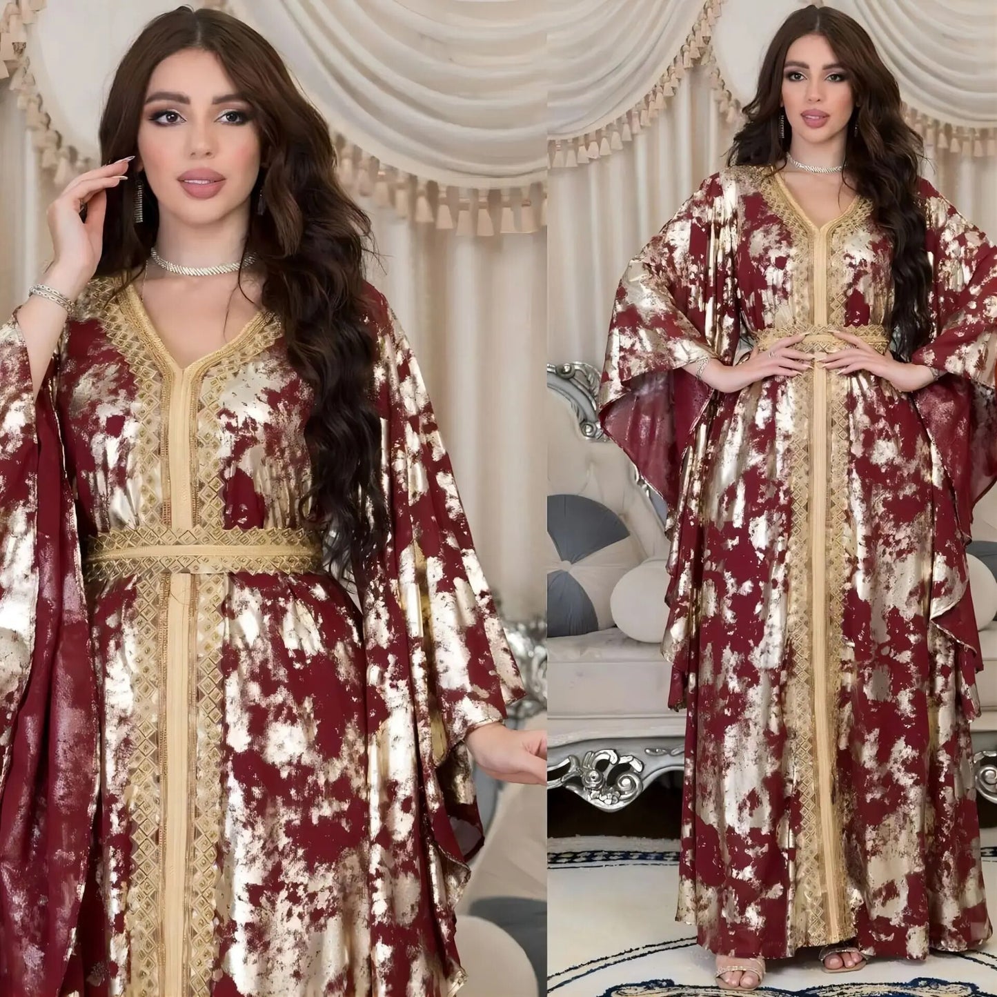 Abaya Sleeve Moroccan Caftan Elegant Gown