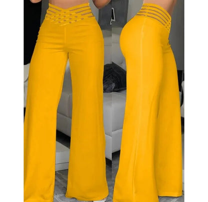 Elegant High Waist Wide Leg Bootcut Pants