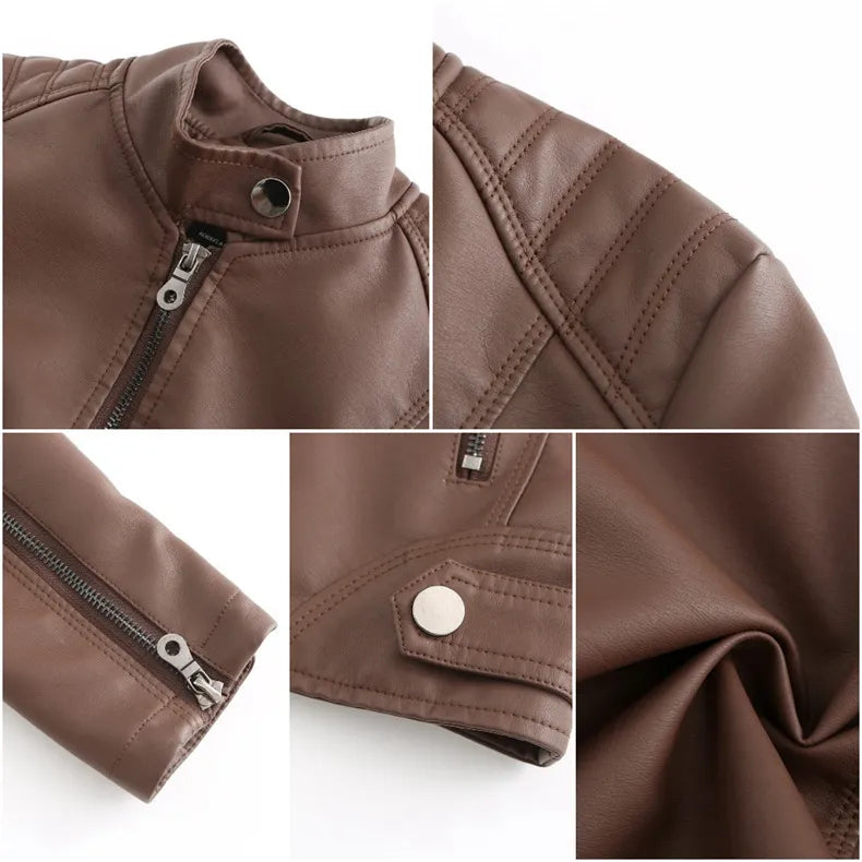 Biker Style Faux Leather Jacket