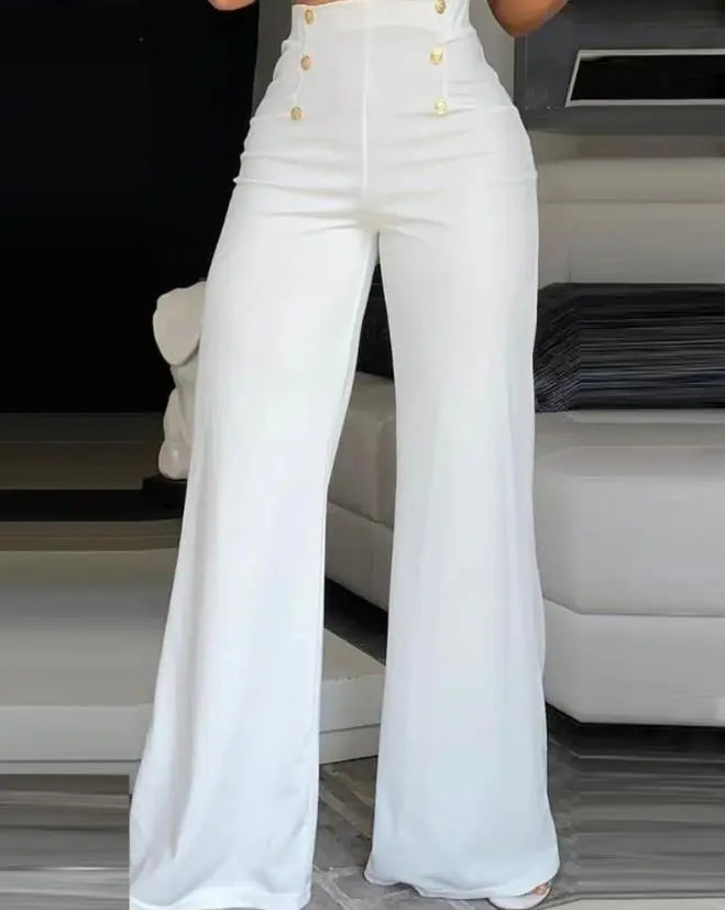 Elegant High Waist Wide Leg Bootcut Pants