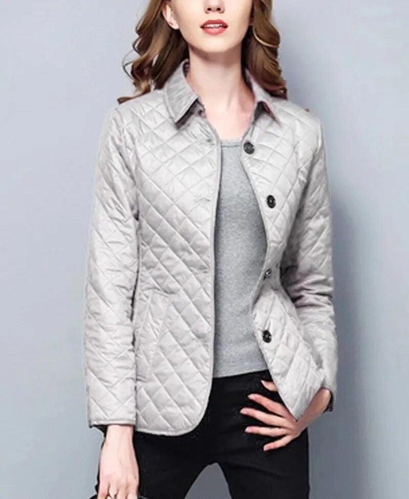 Warm Thin Temperament Commuting Coats for Women Single-breasted Slim Fit