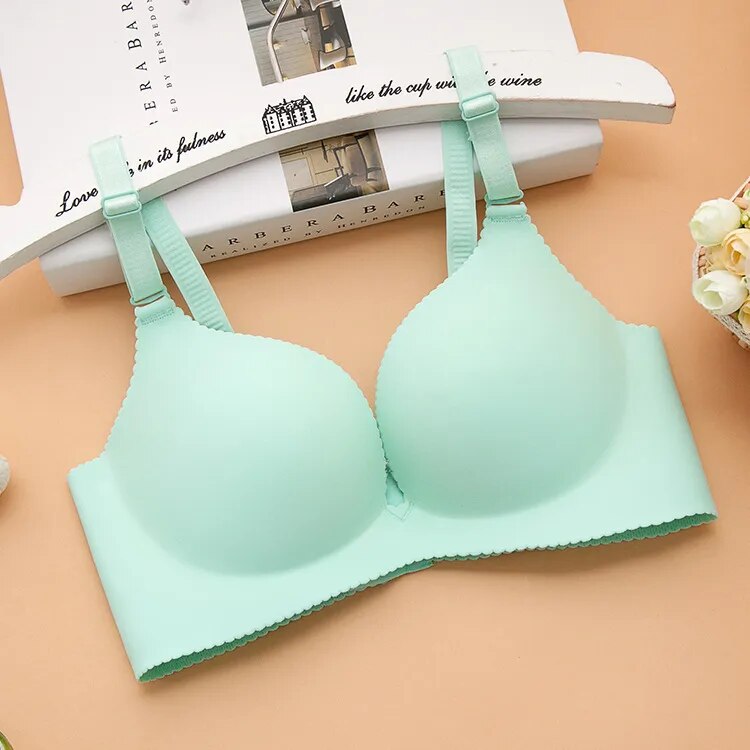 Women Flower Print Seamless Push Up Bras