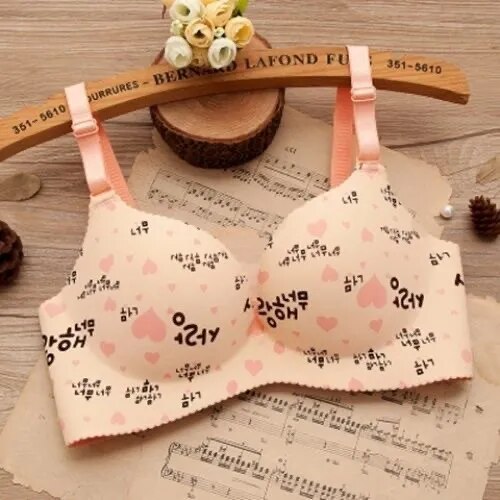 Women Flower Print Seamless Push Up Bras