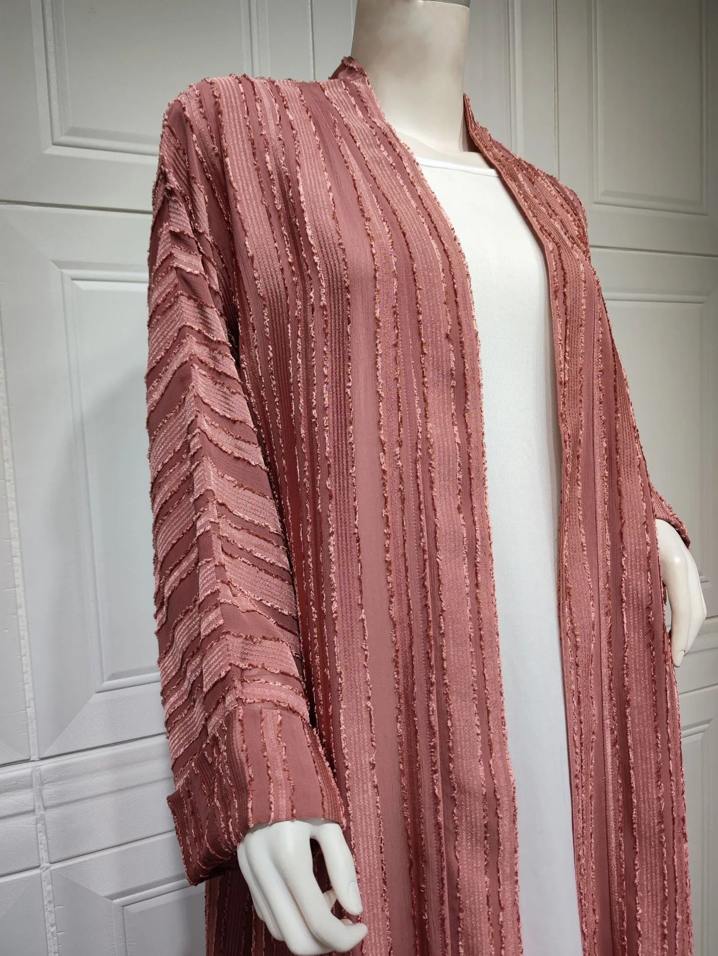 Light Abaya Solid Striped Retro Middle Eastern Saudi Style