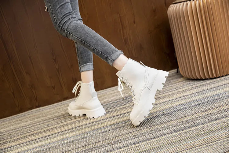 Women's Leather Lace-up Ankle Boots