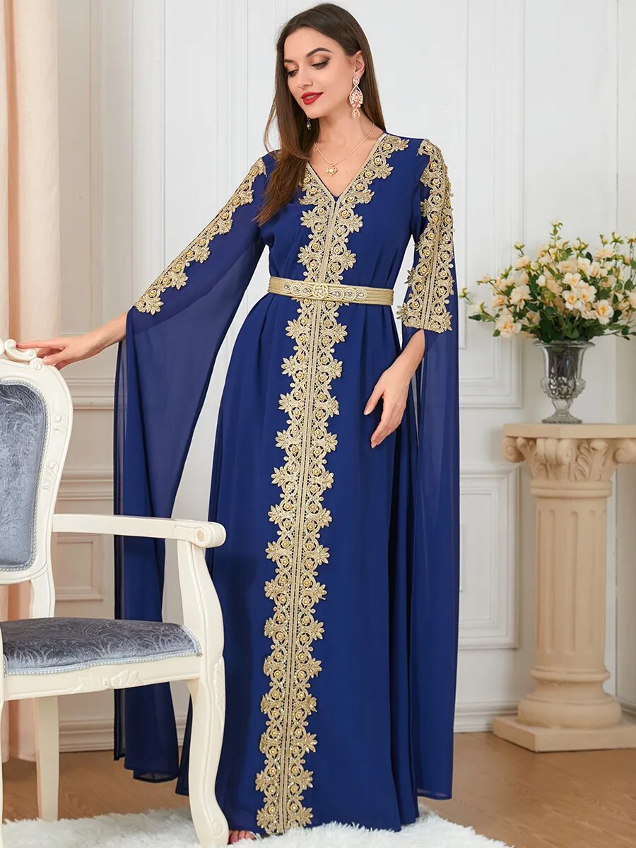 Moroccan Abaya Long Sleeve Kaftan Abaya Embroidery