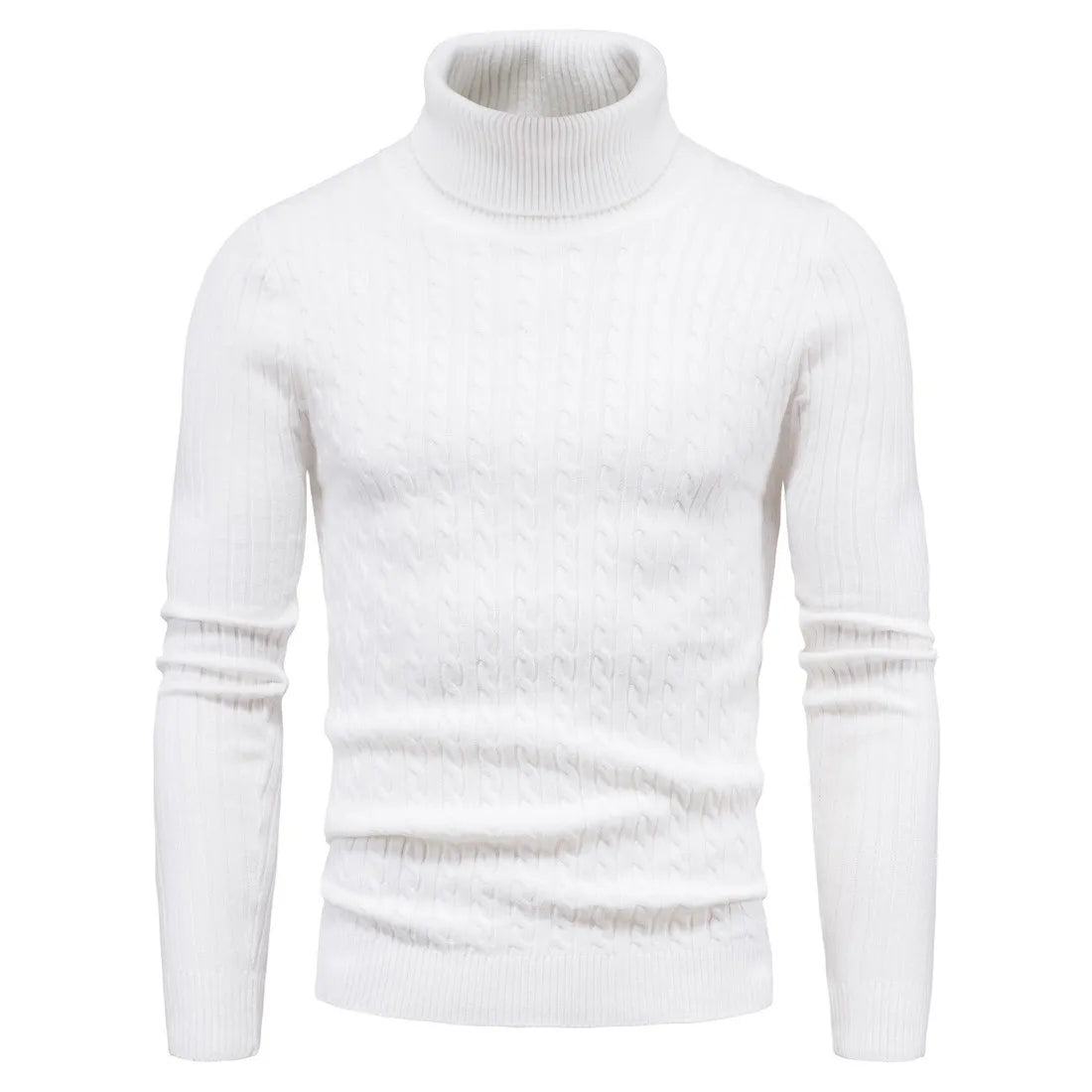 Men Turtleneck Sweater Warm Pullover Knitted