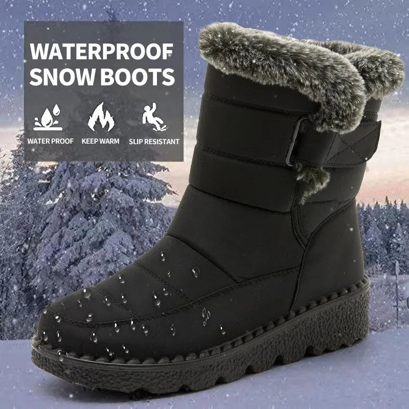 Waterproof Winter Faux Fur Snow Warm Cotton Ankle Boots