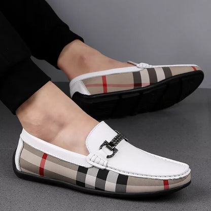 Men's Leather Patchwork Loafer Shoes