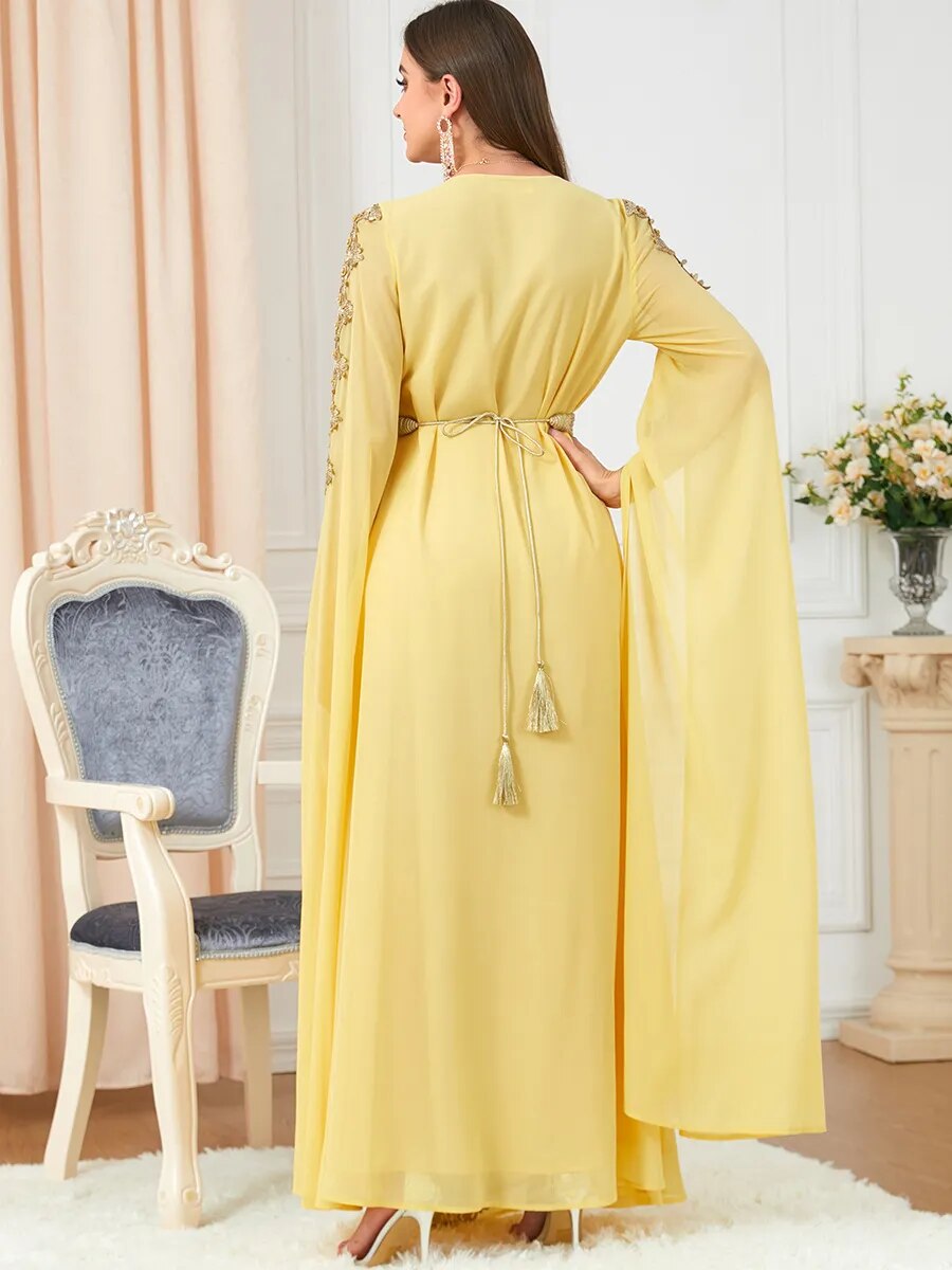 Moroccan Abaya Long Sleeve Kaftan Abaya Embroidery